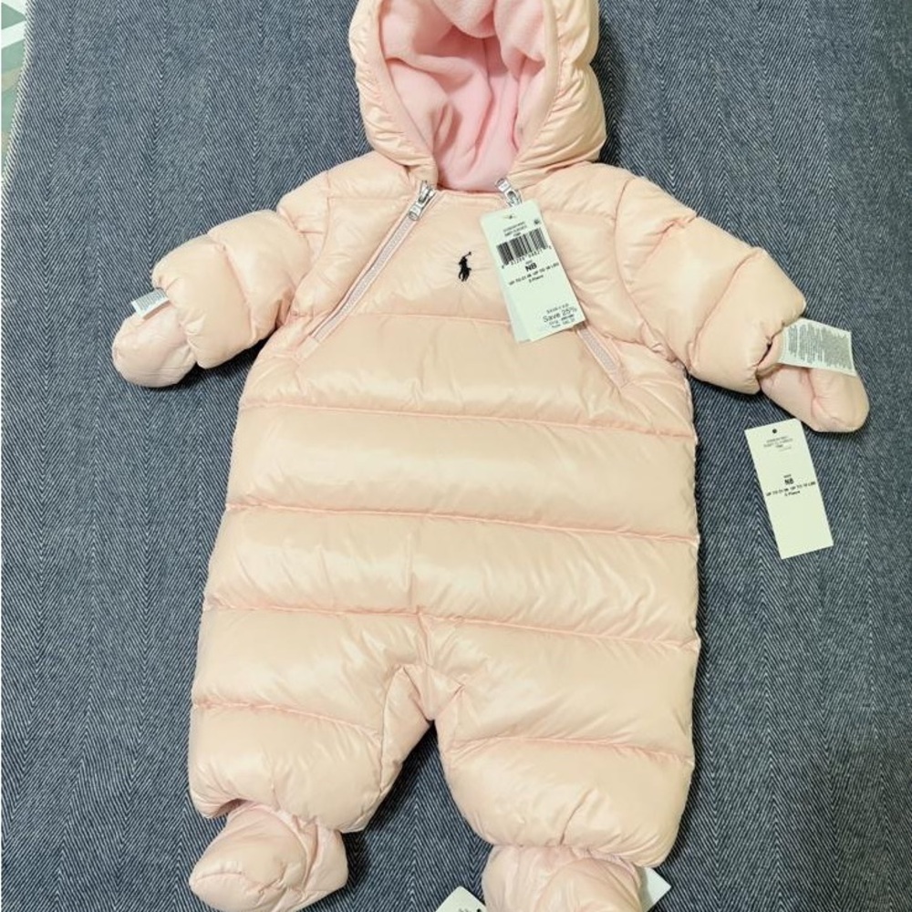 Ralph Lauren Pink Baby Snowsuit with Hood
